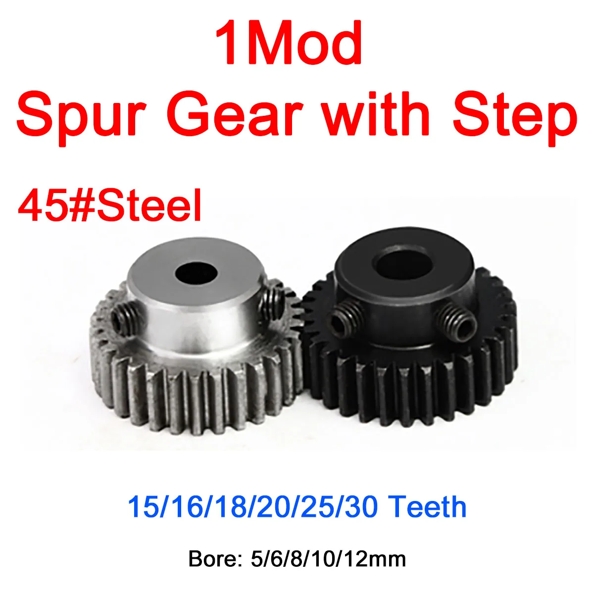 Spur Gear 1 Module (1 Mod) - 10 To 150 Teeth, 45# Steel, With Step For ...