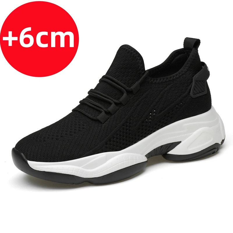 Summer Men's Sneakers Elevator Shoes Height Increasing Insoles 6CM Hidden Heels Sports Inner Heightening mens shoes
