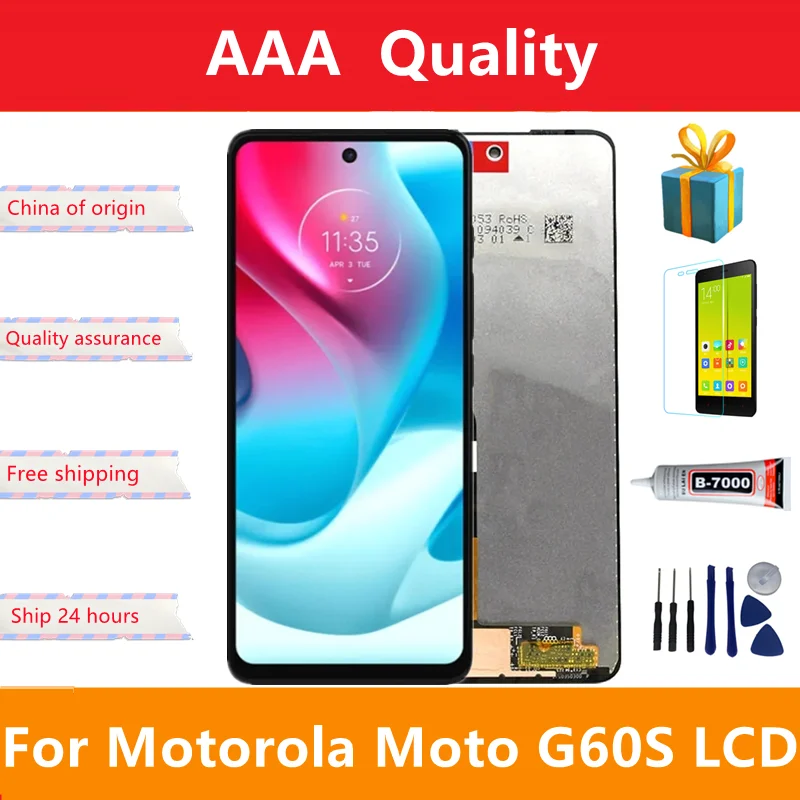 

6.8''Original For Motorola Moto G60S LCD XT2133-2 With Frame Touch Panel Screen display Digitizer Assambly For moto G60s LCD