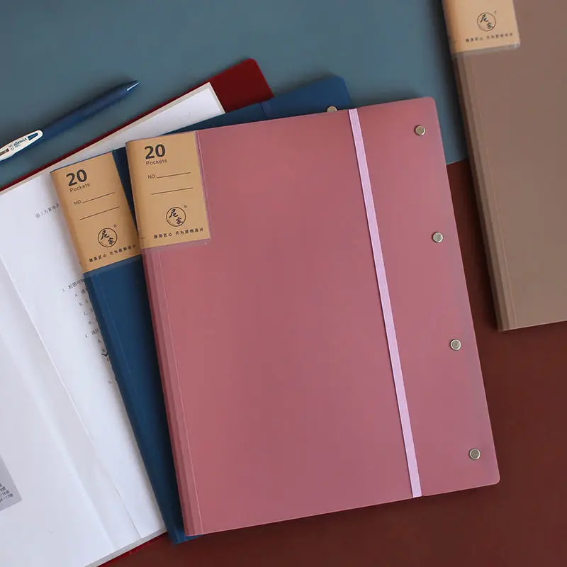 New A3 Display Book 20/30/40 Pages Transparent Insert Folder Document Storage Bag for Bank Campus File Office Workplace Student