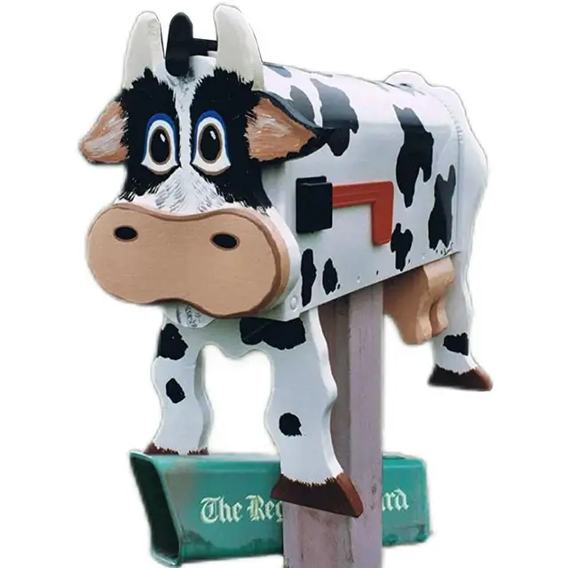 Cow Postafiók Kézzel Készített Egyedi Fém Tehén Animal Stide Boad Form House Letter Box Dekoráció Otthon És Kert - Image 5