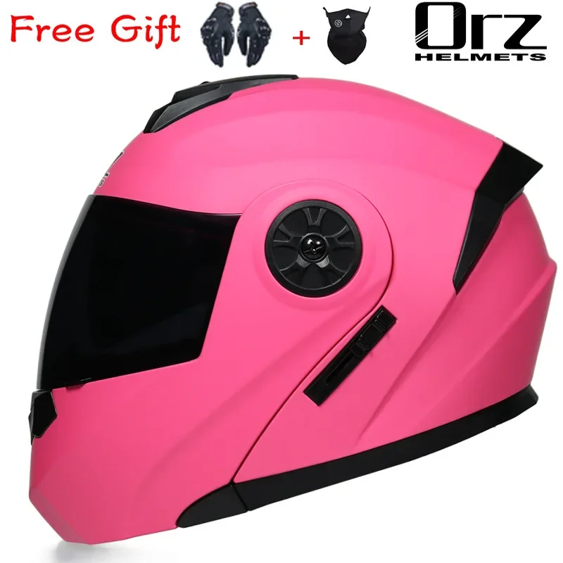 Casco Modular abatible hacia arriba para Motocicleta, protector de