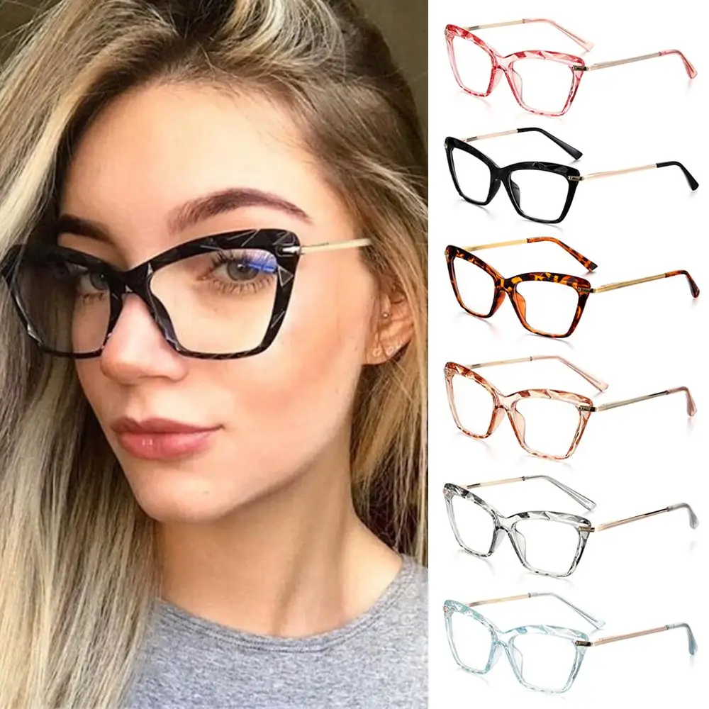 

Be Equipped with Myopia Glasses Cat Eye Glasses Frame Square Glasses Frame Faceted Crystal Eyeglasses Women's Eyeglass Frame