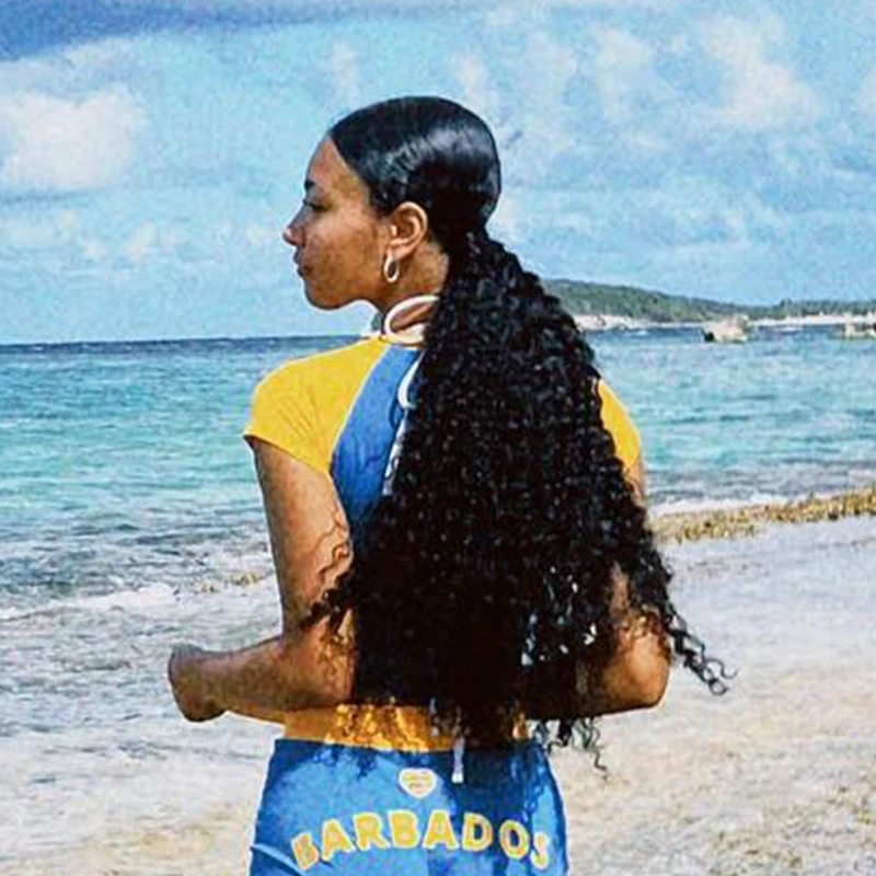 2024 Blue Sexy Barbados Embroidery Crop Tops Women T-shirt Cropped Slim High Waist Short Sleeve Summer Clothes Tops Female Tees 4