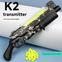50 cm long K2 soft projectile launcher Hand pull large magazine Soft projectile gun toy model boy toy 1
