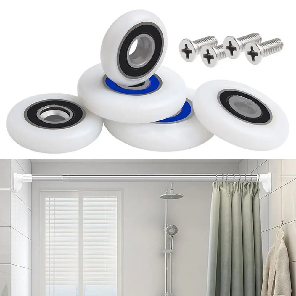 Shower Door Rollers Sliding Door Roller Sliding Door Pulley Shower Room Pulley Shower Room Rollers 1Pc/4Pcs Shower Door Roller Sliding Door Pulley 19/23/25/27/29mm Runner Wheels with Screw Home Hardware Fastener