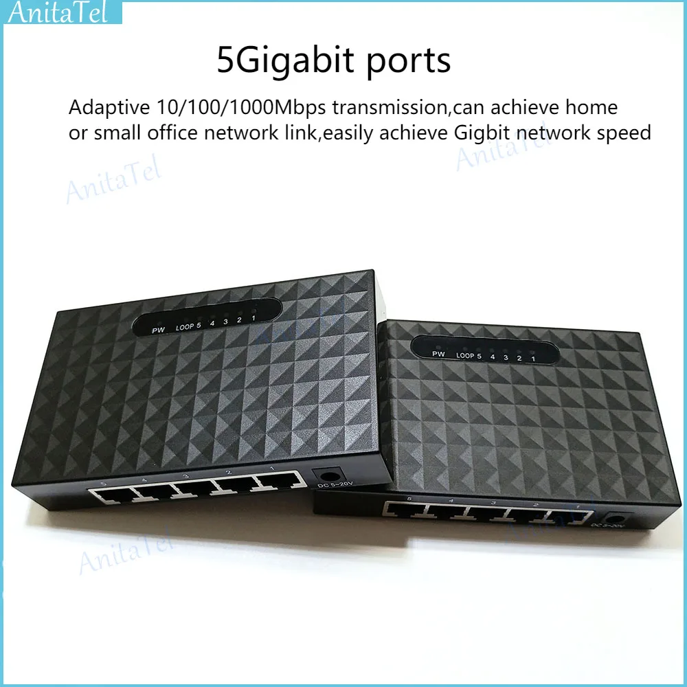 Switch Gigabit A 5 Porte Switch Ethernet Di Rete Hub Lan Di Rete Intelligente Cambio Mezzo Duplex Completo 1000M Gigabit Rj45 Ethernet