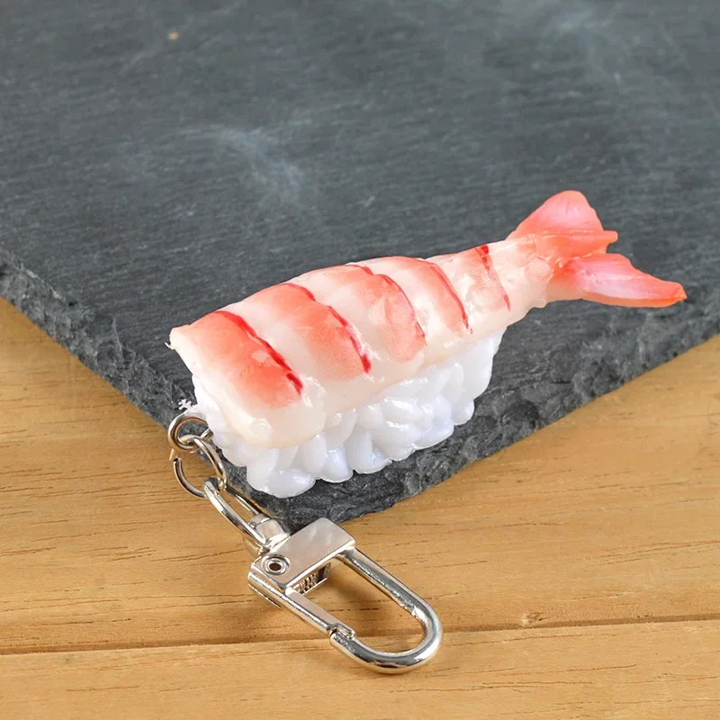 Simulated Sushi Keychain Creative Japanese Salmon Seafood Shrimp