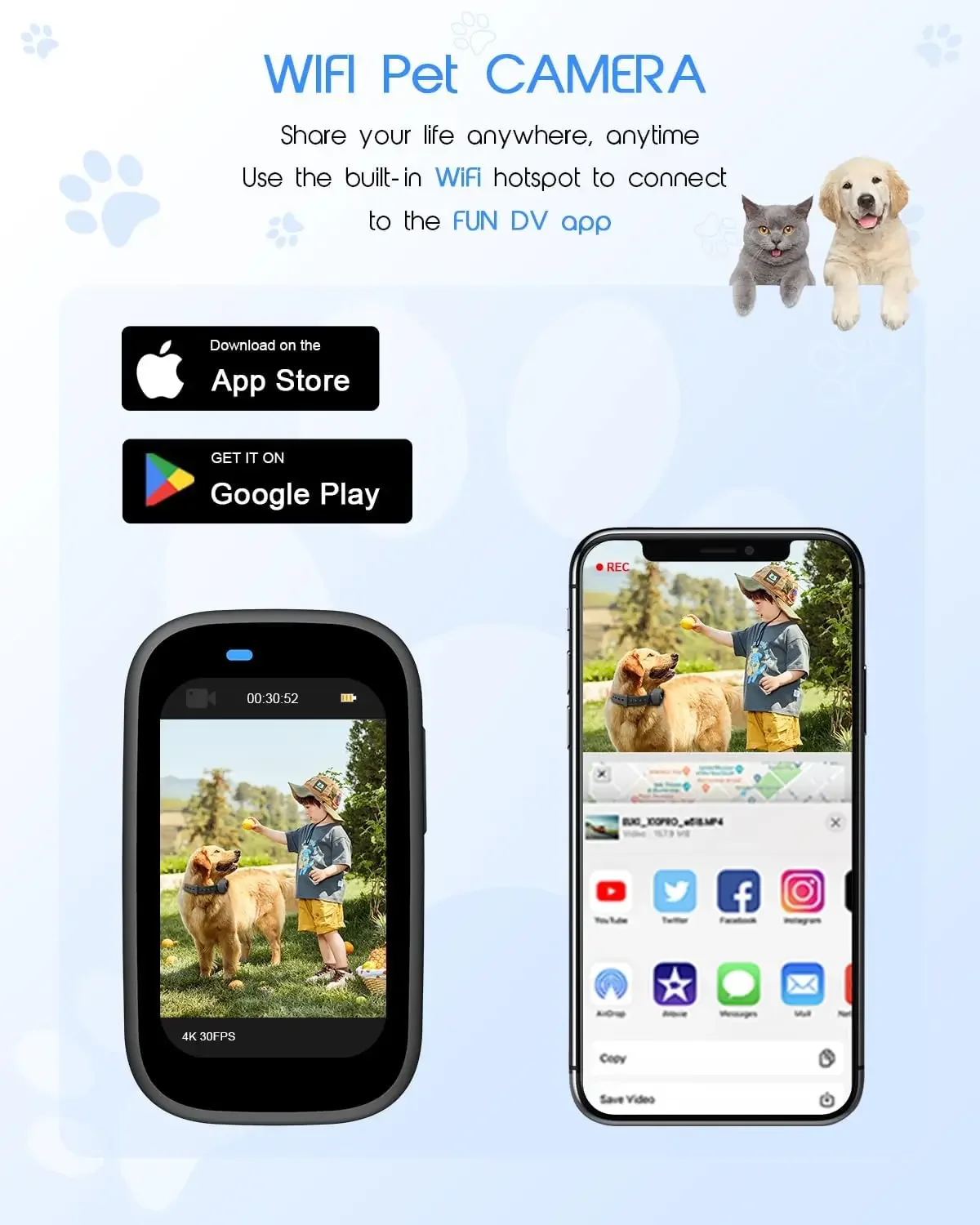 4K Cat Collar Camera - Easy to Use