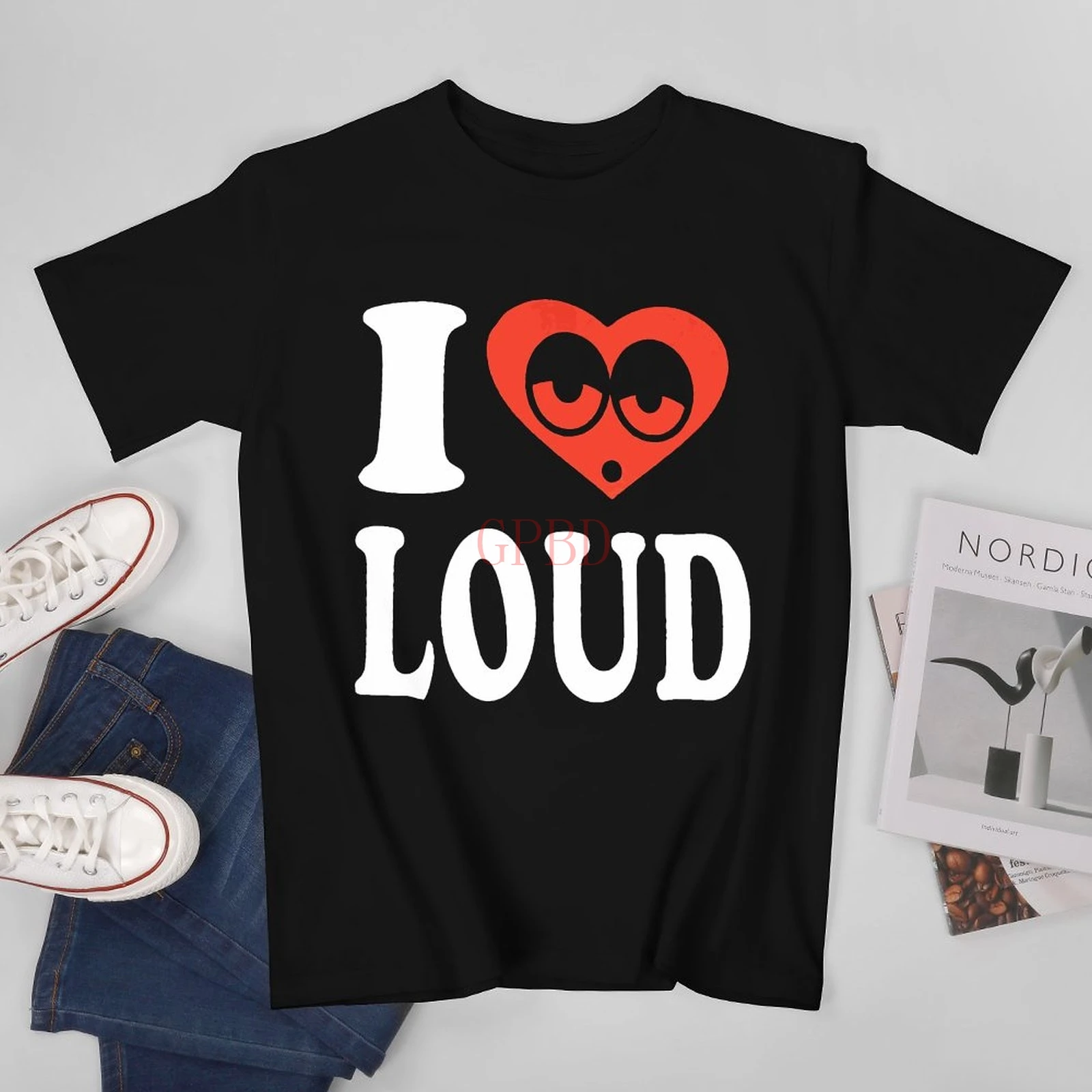 

I Love Loud Funny Heart Black Tee T-shirt