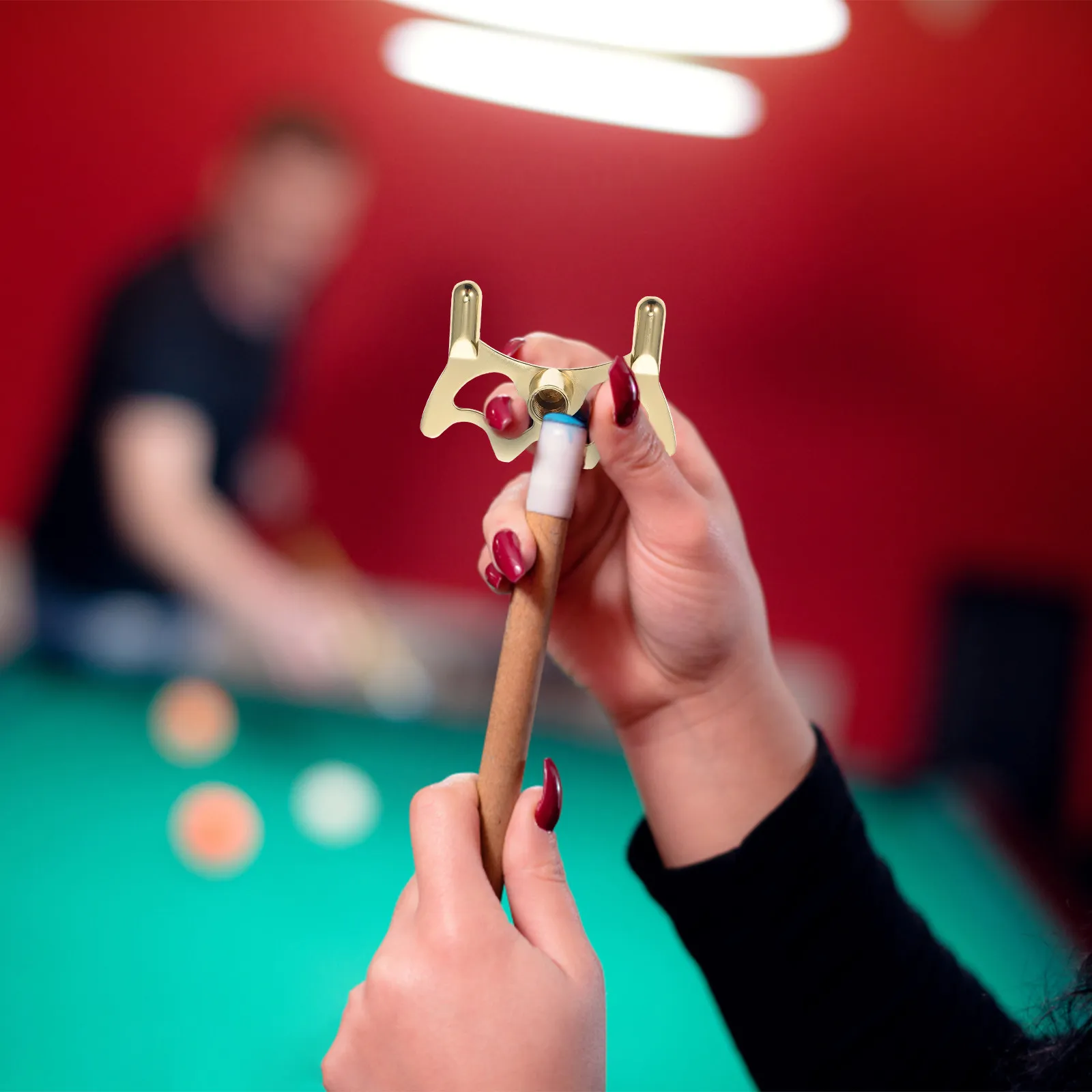 프리미엄 알루미늄 합금 당구 큐 브리지 헤드, 컴팩트하고 휴대 가능한 디자인, 풀 큐 홀더, 테이블 위에 안정적으로 고정, 스누커 액세서리