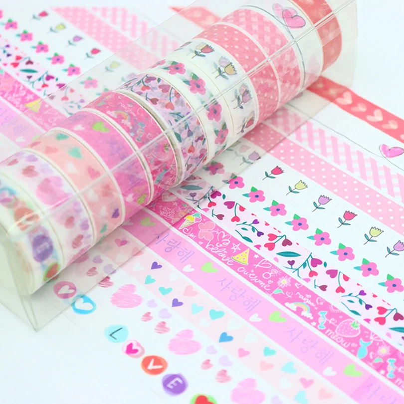 12Pcs Grid Washi Tape Set Basic Masking Tape Journal Supplies Decorative Adhesive Tape Scrapbooking Stationery Cute Washitape