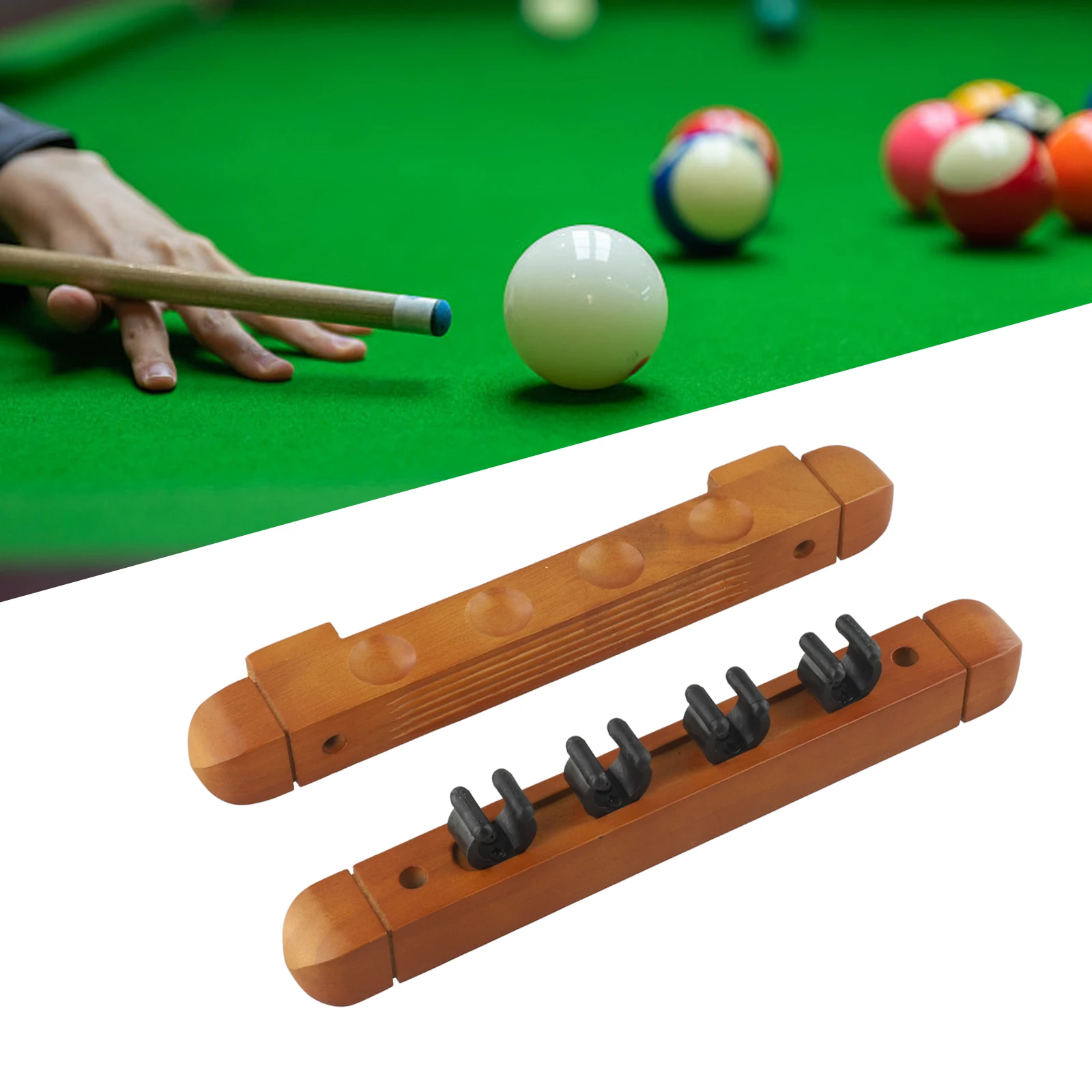 1 Pair Billiard Cue Holder Wall Hanging Fishing Rod Holders 4-Slot Stick Holder Clips For Snooker Billiard Game Sports Accessory billiard cue rack