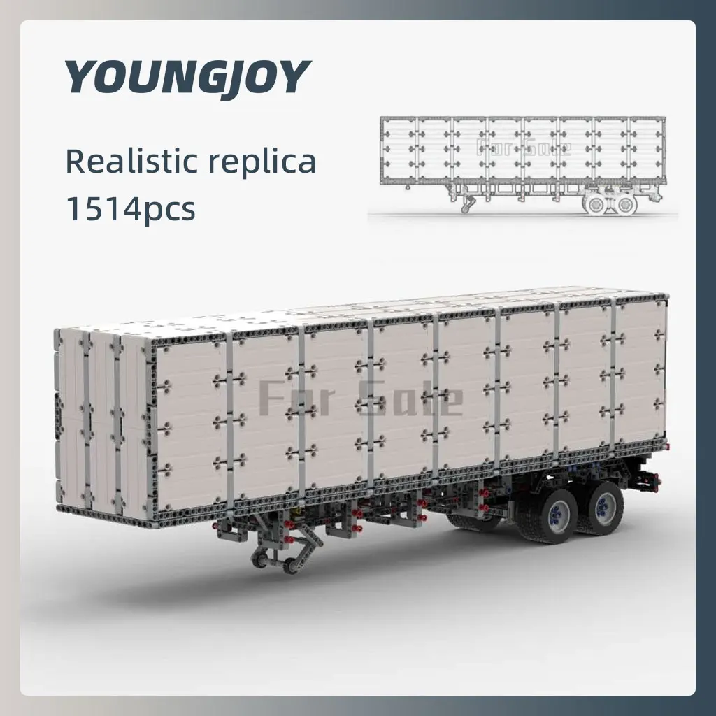 

Moc-13695 Semitrailer Container Trailer Toy Model 1:17 Ratio 1514pcs Building Block Brick Toy Kids Gift
