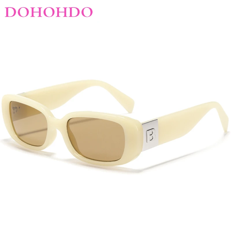 

DOHOHDO Retro Rectangle Men's Sunglasses 2024 Fashion Letter B Glasses Women Luxury Brand Ins Personality Eyewear Shades UV400