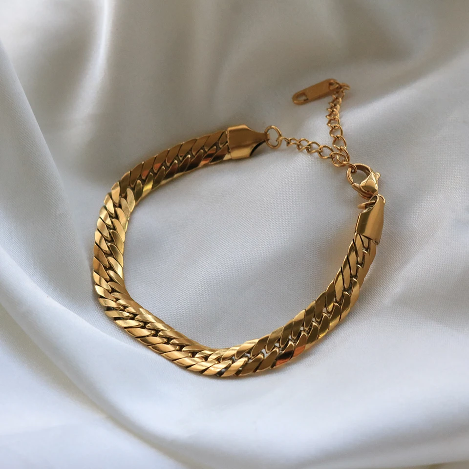 Set 6 Bracciali Impilabili In Acciaio Inossidabile Per Donna | Catene Snake, Graffetta E Perle | Gioielli Impermeabili E Regolabili | Idea Regalo Compleanno O Natale
