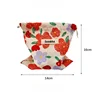 Cute Floral Drawstring Makeup Bag for Women Portable Cosmetic Organizer Pouch Candy Storage