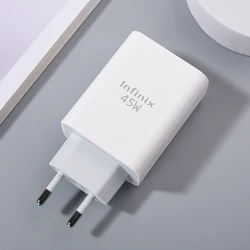 Infinix 45W Super Fast Charging EU Power Adapter with 6A USB - C Cable - Only EU Charger