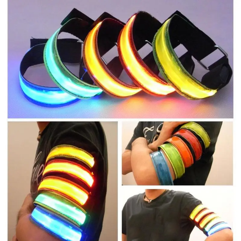 

2Pcs Outdoor LED Night Run Light Bracelet Safety Reflective Warning Light Armband Flashing Belt Outdoor Cycling Jogging Lamps