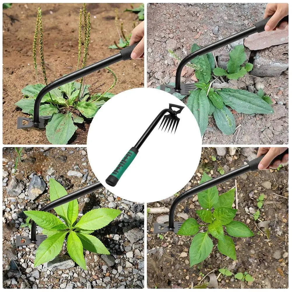 6 Teeth Soil Hand Weeding Removal Puller Grass Rooting Loose Manual Weed Remover Tool Garden Shovel Gardening Tool