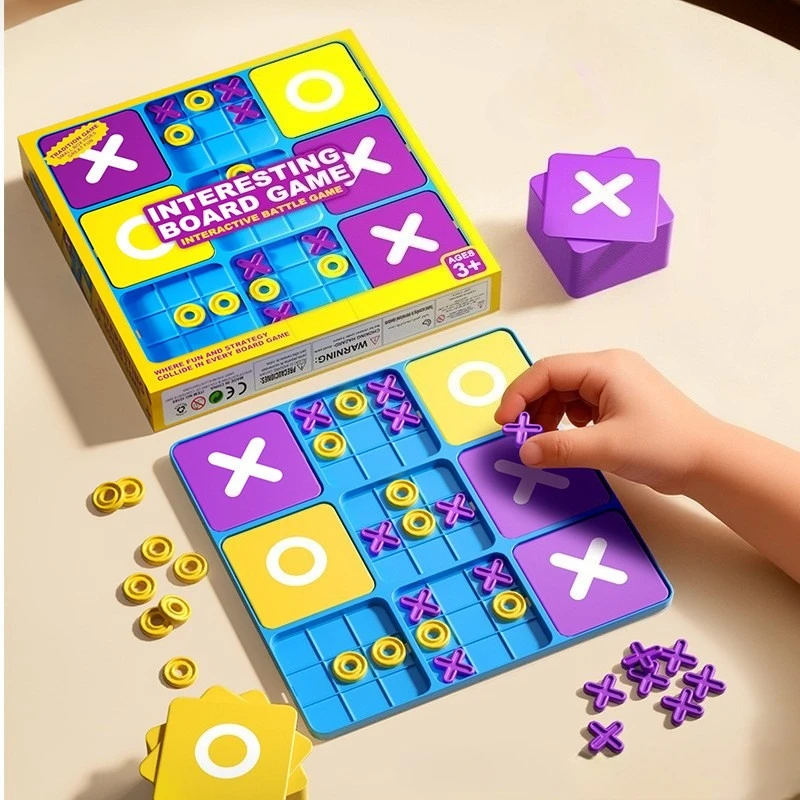 Interactive Tic Tac Toe Board Game for Kids - Engaging Brain Teasers & Strategy Toy for Parent-Child Fun