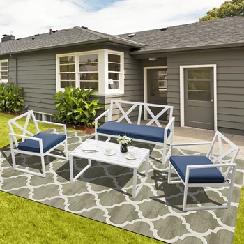 4PCS Patio Sofa Set with Cushions 1