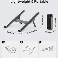 [Ultra Compact] Support en aluminium pour ordinateur portable pliable et pliable pour bureau, support de tablette léger pour les voyages d'affaires 2