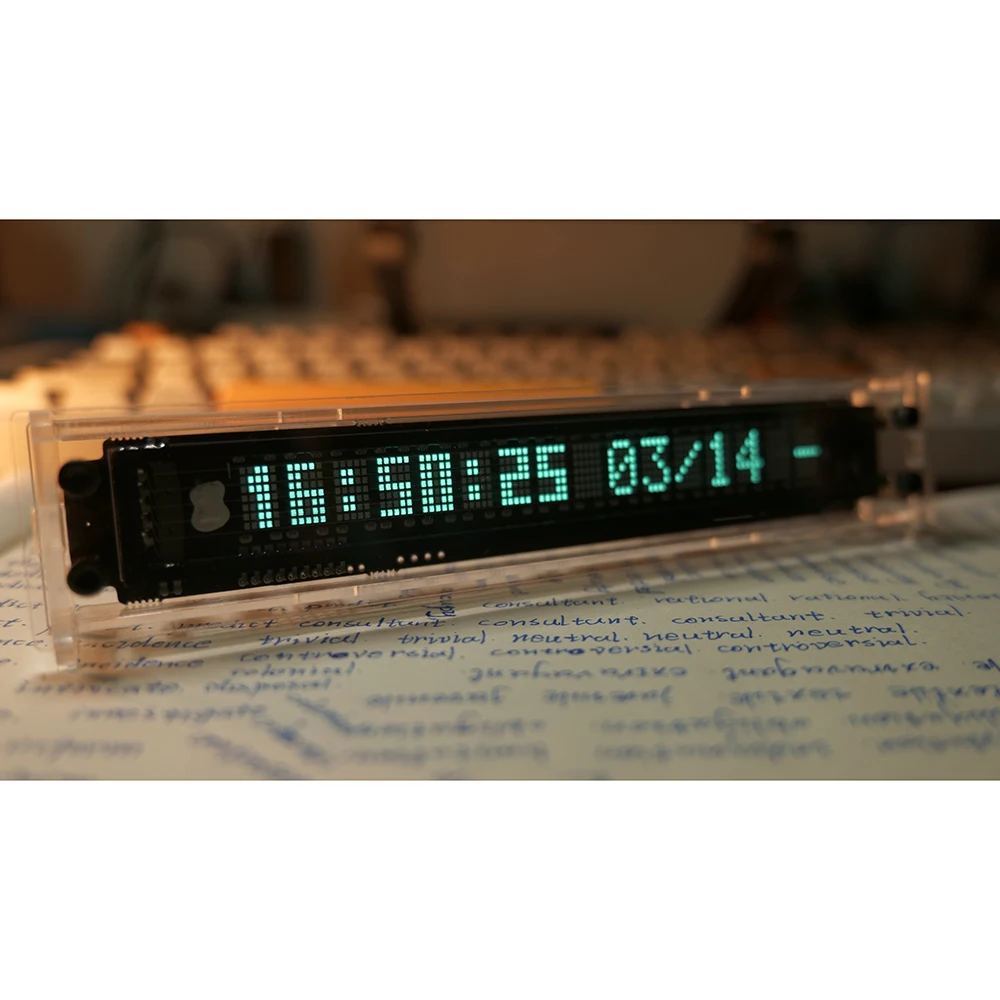 Narcher-relógio Digital Vfd com Display Led Tela de Tempo Fluorescente Desktop Clock Wifi Vácuo Led - Imagem 3