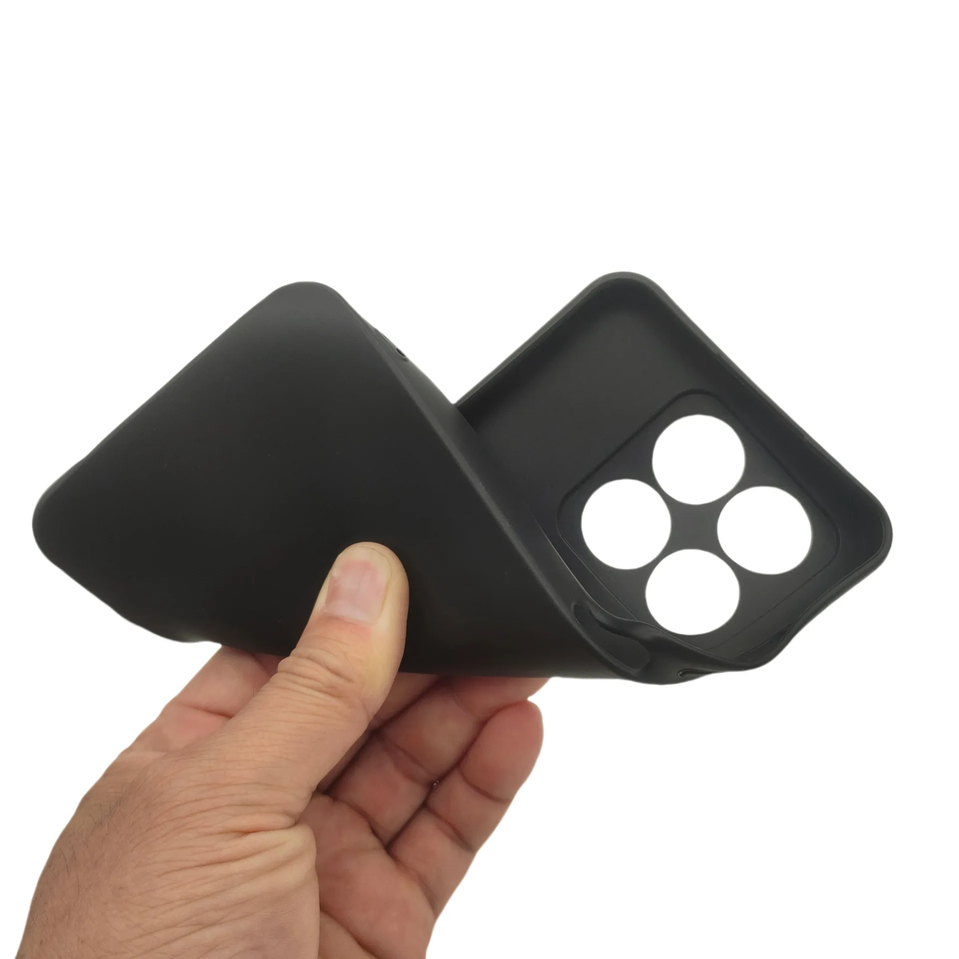 Black Matte Soft Silicone Shockproof Case and Back Cover