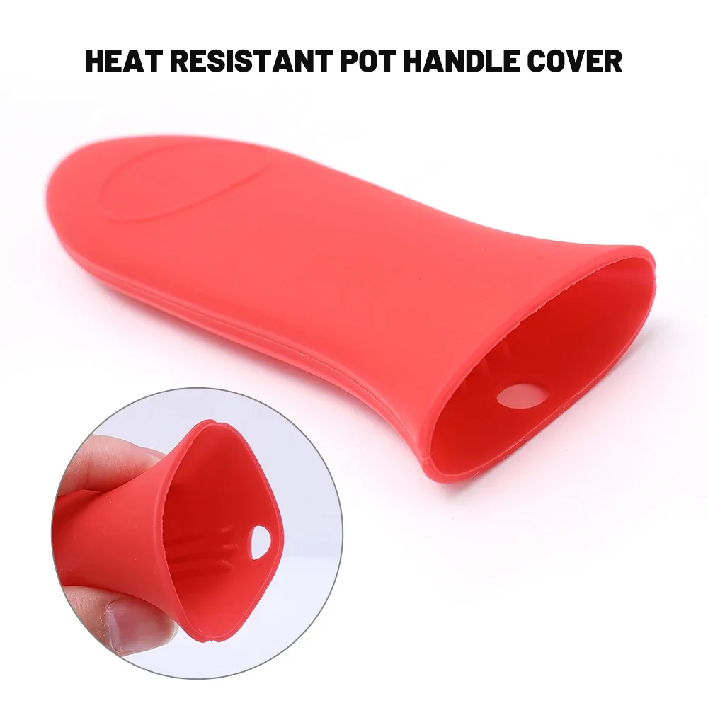 Non-Slip Silicone Pot Handle Holder Dismountable Cookware Parts Potholder Cast Iron Skillet Grip Sleeve Cover Pots Pans Handle pot handle cover