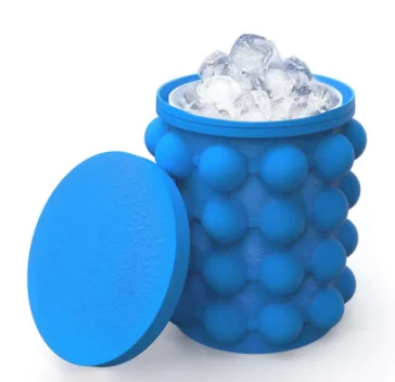 Silicone Ice Cube Maker & Portable Ice Bucket - Space-Saving Cooler