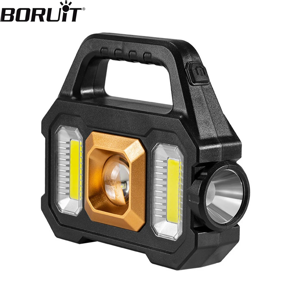 

Многофункциональный светодиодный фонарик BORUiT для кемпинга, фонарь с аккумулятором USB/солнечной зарядкой, работает в экстренных ситуациях