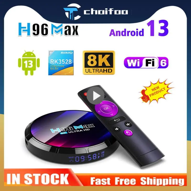 

H96 MAX RK3528 Smart TV Box Android 13 Rockchip 3528 Quad Core Support 8K Video Decoding Wifi6 BT5.0 Media Player Set Top Box