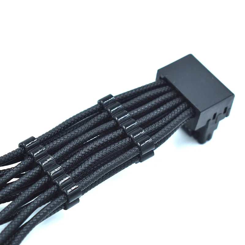 RTX 4090 4080 그래픽용 소프트 브레이드 패턴 케이블, 4x PCI-E 8 핀-90 도, 12VHPWR 16 핀 (12 + 4) 커넥터, 16AWG