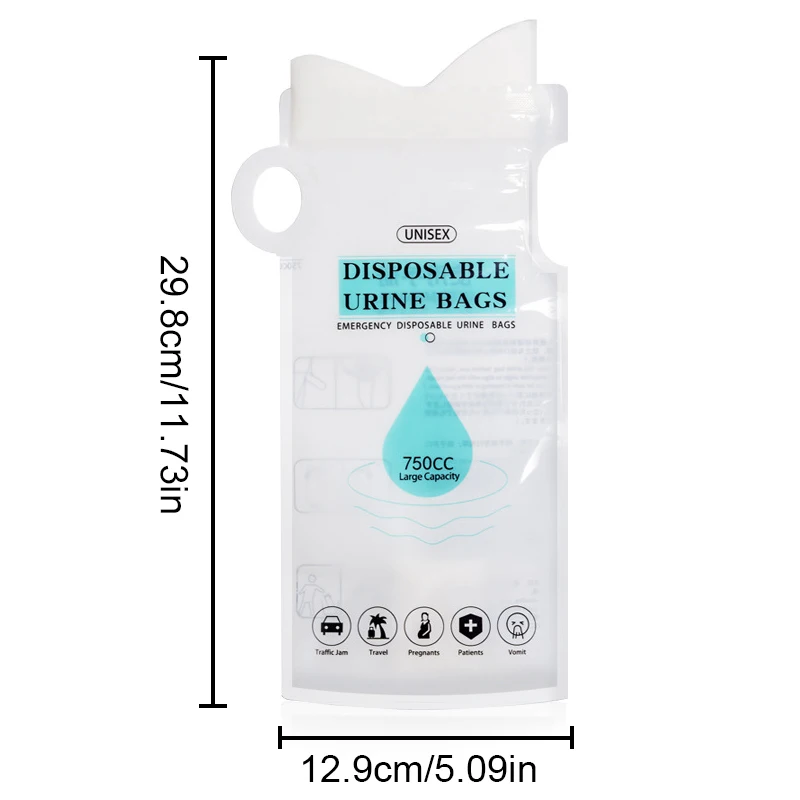Disposable Toilet Bag 4pcs 750ml Outdoor Travel Car Urinal