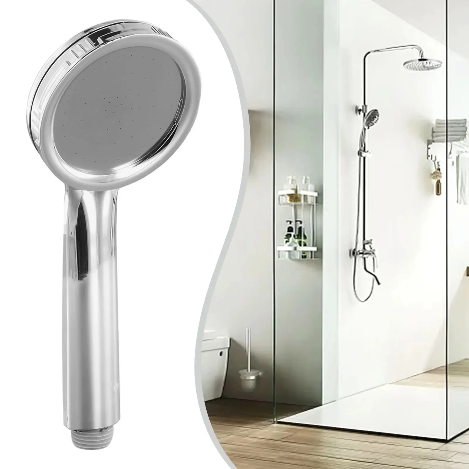 Water Saving Spray Nozzle High Pressure Pressurized Nozzle Shower Head Rainfall Chrome Bath Shower Head 1pc High Quality