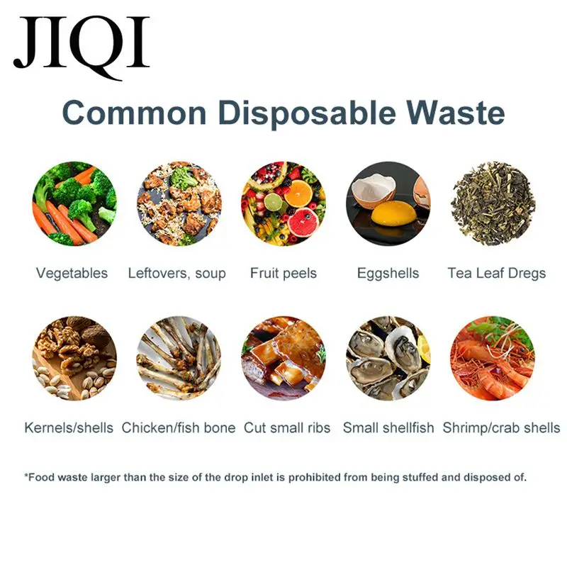 Food Waste disposer Kitchen Sink Garbage Shredder Food Crusher Dishwasher connected Water flow Turbocharged No clogging 110V220V 4