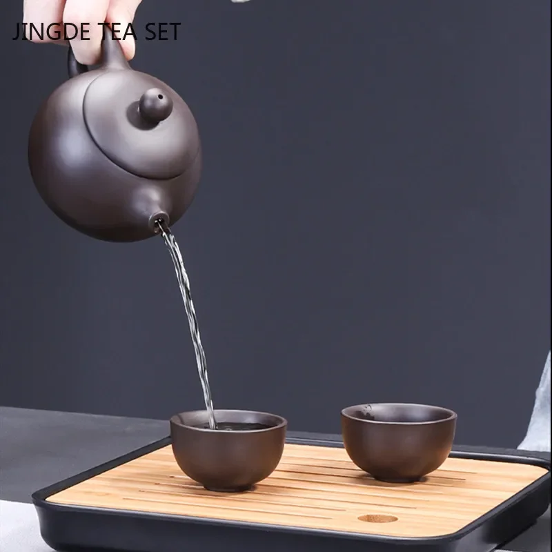 Portable Boutique Purple Clay Tea Pot Set Household Customized Filter Tea Pot and Cup Set Chinese Tradition Tea Set Supplies