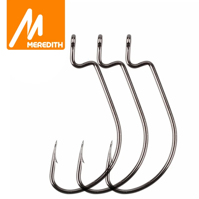 Gray Wormmeredith 50pcs High Carbon Steel Soft Worm Hooks - Black