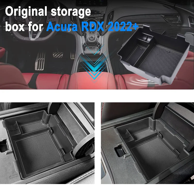 Car Armrest Storage Box For 2022 2023 Honda Acura RDX Accessories Interior Parts Center Console Glove Box Organizer 