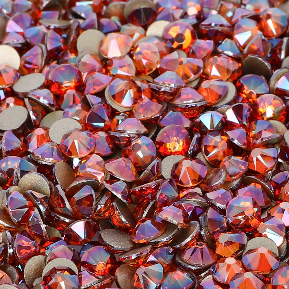 2088 Amber Glitter Glass Rhinestone Flatback Non Hotfix Crystals