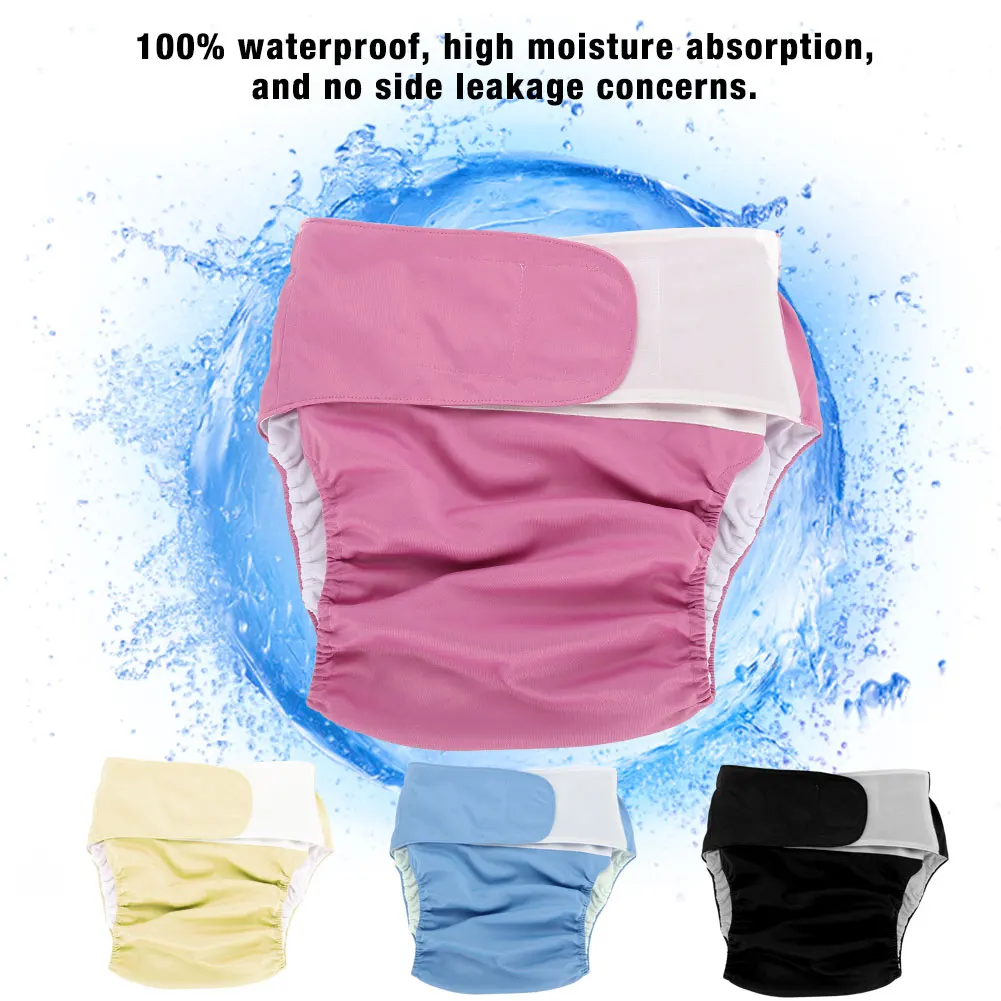 4 Colors Adult Cloth Diaper Reusable Washable Adjustable Large Nappy new 5