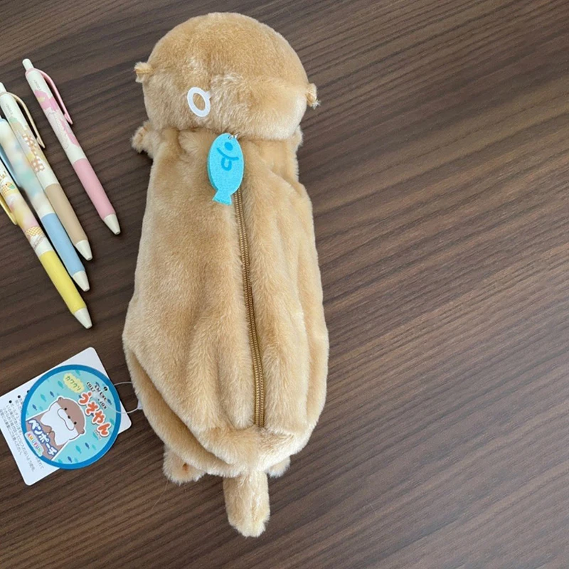 Adorable Otter Plush Pencil Case - Cartoon Animal Pen Bag