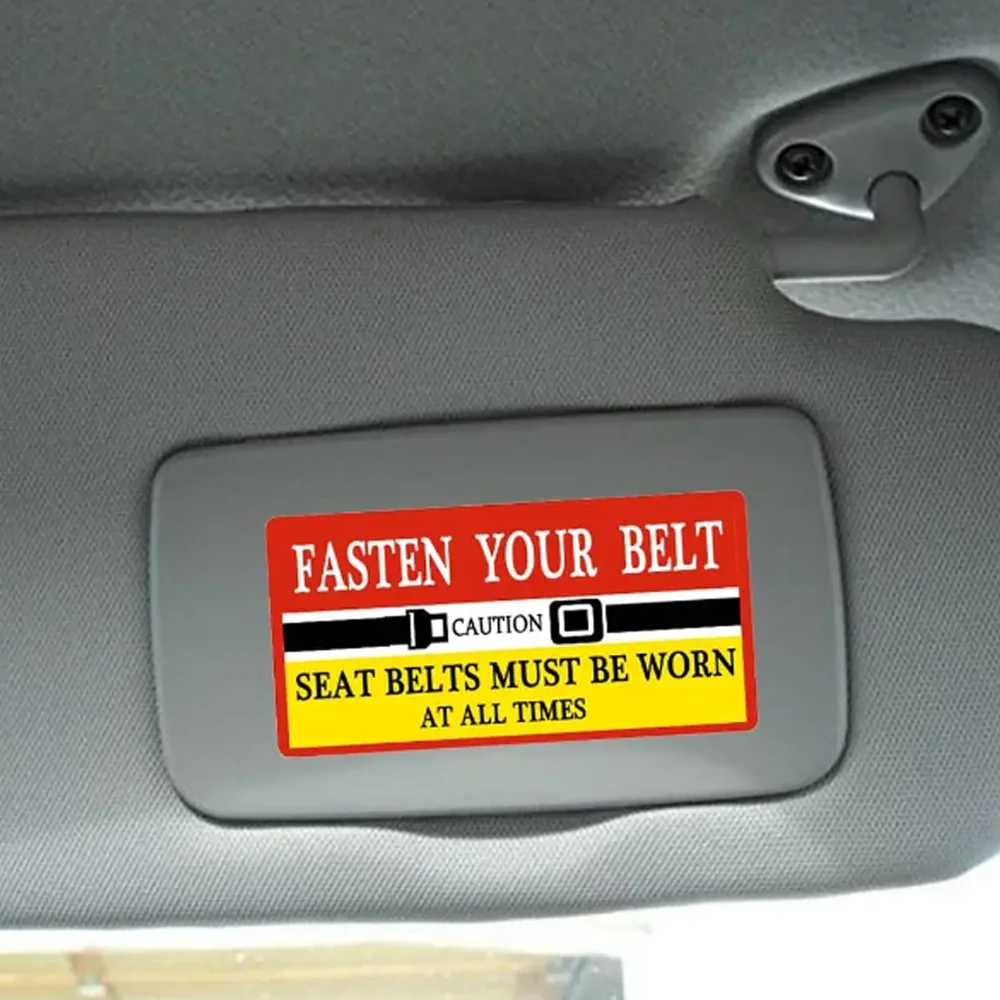 15 Pcs Waterproof Adhesive Fasten Your Seat Belts Stickers 5*2.5Inches Must Be Worn at All Times Safety Labels for Taxi