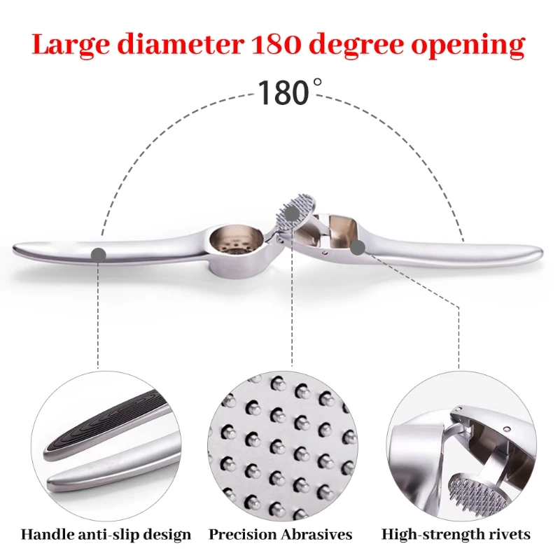 

Garlic Press Crusher Zinc Alloy Garlic Peeling Squeezer Manual Garlic Presser