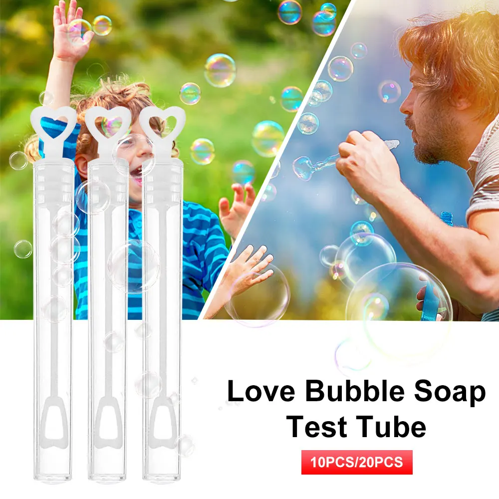 10PC 사랑 하트 지팡이 튜브 버블 비누 병 결혼식 선물 손님을위한 생일 파티 장식 베이비 샤워는 어린이 장난감을 선호합니다