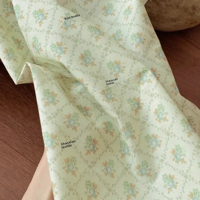 Pure Cotton Digital Printing Fabric Retro French Floral Women's Children's Clothing Material Yardage Baby Accessories