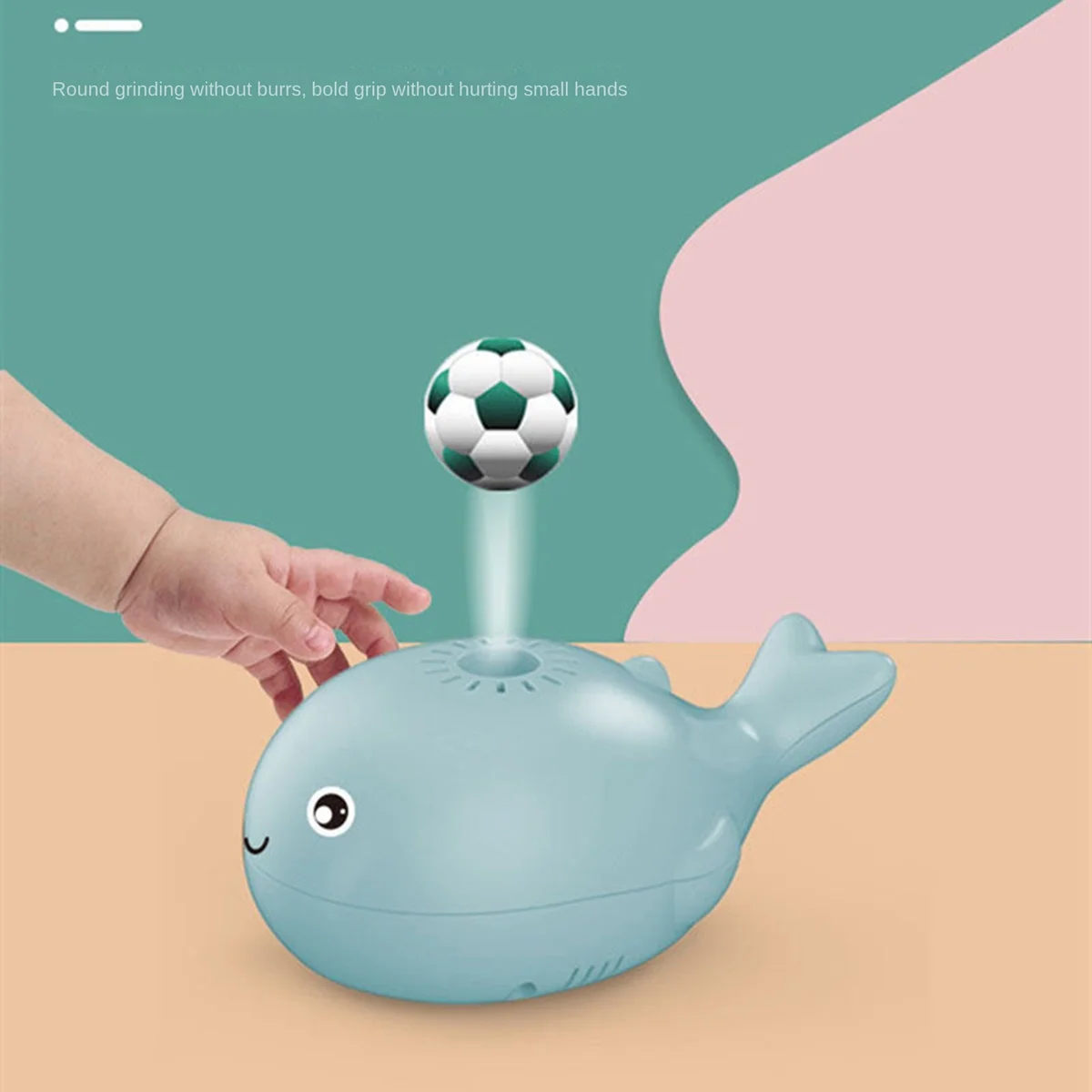 Children Creativity Small Whale Fan Suspension Ball Battery Powered Cute Mini Hand- Leafless Small Fan Toys,Blue