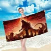 Cool G-GodzillaS Towel towel pattern beach towel, quick drying and absorbent, The fabric is made of cotton and does not fade 6
