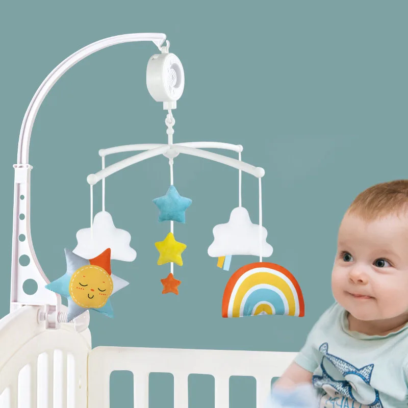 

Baby Bedbell Rattles Toys Rainbow Music Bracket Bedside Bell Infant and Toddler Soothing 0-12 Months Baby Early Education Toys